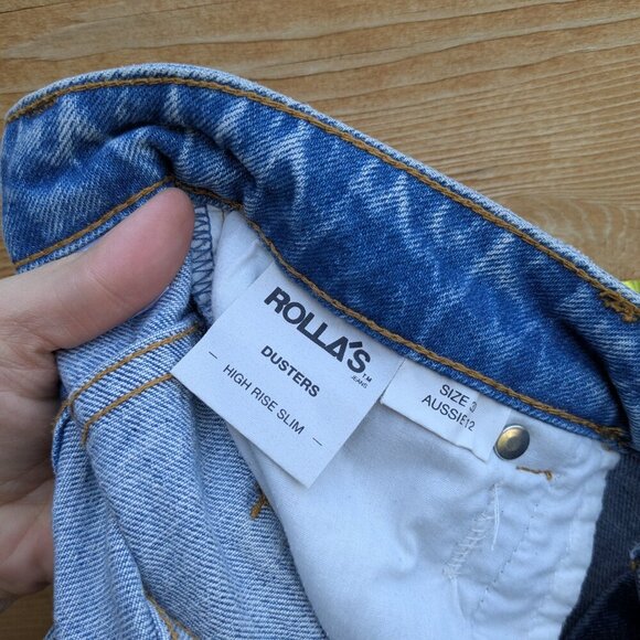 ROLLA’S Dusters high rise slim cutoff jean shorts Cindy Blue Size US 30 - Picture 6 of 9